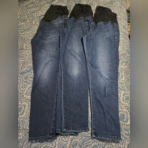 12/31R Maternity Isabel Denim Skinny Jeans with Stretchy Waist. 3 Pair.